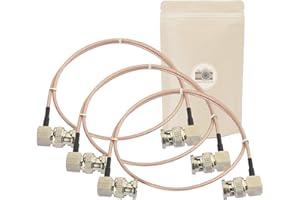 ADAPTOUT 3 x kabel 3G SDI 50 cm kąt 90° 90 stopni RG179 obsługuje HD-SDI 3G SDI 4K 8K 75 omów