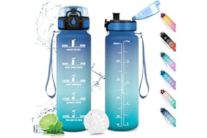 KOLLYKOLLA Borraccia 500ml, Bottiglia con Filtro, Borraccia con Indicatore del Tempo Motivazionale, Borraccia Bambini, a Prova di Perdite, Borracce per Bambini, Sport, Palestra, Scuola, Gym, Ufficio, Yoga