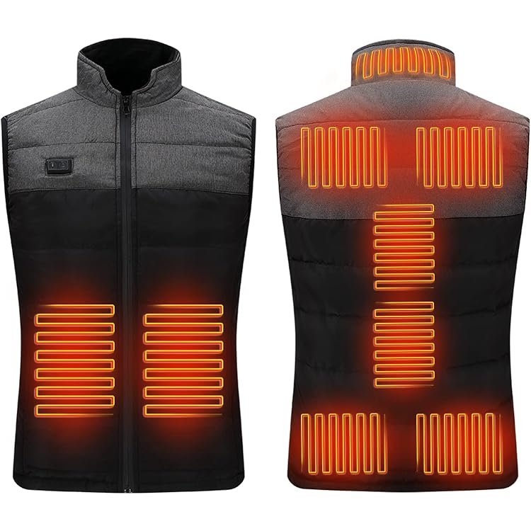 Panngu Verwarmd vest voor dames en heren, M, verwarmde jas met verwarming, USB-aansluiting, geen batterij, zwart, M