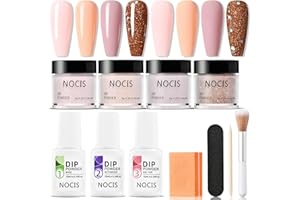Layhou Dip Powder Nail Set - Home DIY Salon Art Kit With Base Top Coat Activator - 4 Colors Glossy or Frosted Finish - Gift for Women (Set 1)