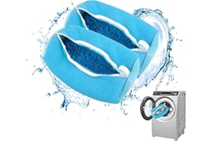 Aicerous® 2 Pzs Sacchetti per Lavaggio Scarpe per Lavatrice, Sacchetti per Lavaggio Scarpe Riutilizzabili, Borse Lavaggio Scarpe con Cerniera (Blue)