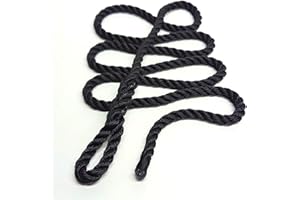 Rota Marine 3 strand 10mm 1.5Mt Black Fender Rope Tie Fender Line Spliced Polyester - Pack: 2