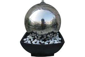 DIRECT GLOBAL TRADING Auckland Stainless Steel Table Top Indoor Water Feature