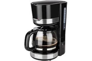 ‎KORONA Korona 10232 Kaffeeautomat, 1.5 liters, schwarz Edelstahl mit Glaskanne, 12 Tassen, 1000 Watt