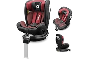 LIONELO Braam siege auto de 0 à 36 kg, jambe de force et Isofix ou ceintures de sécurité de voiture, rotation à 360 degrés face à la route ou dos à la route