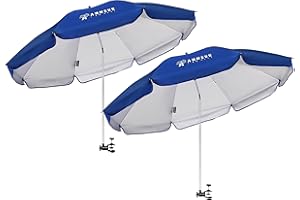 AMMSUN XL Chair Umbrella with Universal Clamp 52 inches and 360-degree Swivel UPF 50+, Portable Clamp on Camping or Beach Chair, Stroller, Wheelchair, Golf cart, Lounger