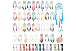 INFUNLY 36 Sets DIY Small Dream Catcher Kits for Beginners Colorful Handmade Boho Dream Catchers Kit DIY Mini Hanging Ornament Making Kit for Starters Bedroom Car Mirror Bag Decoration Craft Gift