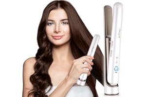 CkeyiN Piastra per Capelli Senza Fili, Piastra e Arricciacapelli Portatile Senza Fili 2 in 1, Ferro da Stiro in Ceramica Ricaricabile USB, Piastra da Viaggio Temperatura Regolabile 3 Livelli, 5200mAh