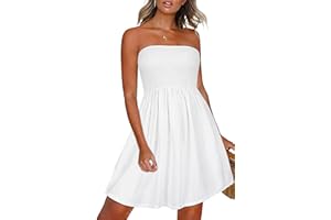 florynova Summer Dresses for Women Beach Coverups Strapless Casual Sleeveless Sundress