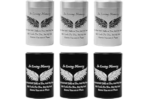 BRUKUSUR Aluminum Keepsake Urns Set of 6 - Mini Memorial Ashes Containers (3 inches)