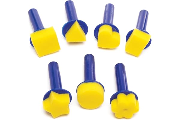 Baker Ross FE293 Svampfärg dabbers - 8-pack, målarpenslar för barn, målartillbehör, konsttillbehör för barn