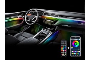 ‎LETRONIX LETRONIX RGBIC RGB Full LED Rainbow Auto Ambientebeleuchtung (Für Armaturenbrett) mit APP Steuerung und Fernbedienung