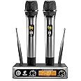 Tonor Wireless Dual Professional Dynamic Mic Handheld Metal Microphone Set for Karaoke, Celebration, DJ, Church, Marriage, Meeting, Class Use, 200 ft