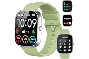 JUGEMAN Smart Watch for Men Women(Answer/Make Calls), 1.91"HD Touch Screen Fitness Watch with Heart Rate/Sleep Monitor/Pedometer, Activity Trackers, IP68 Waterproof Smartwatch for IOS Android Grass Green