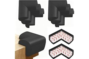 (8 Pack) Corner Protectors for Kids, Dekukar Upgraded Foam Soft Corner Guards Bumpers Baby Safety Furniture Table Sharp Corner Protection, Pre-Taped for Direct Use - Black