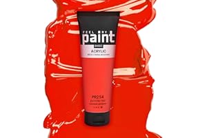 FeelMyPaint Colore Acrilico Rosso Pirrolo – 120 ml di vernice artistica ad alta pigmentazione per tela, carta, tessuto, legno, vetro, ceramica, metallo, pietra