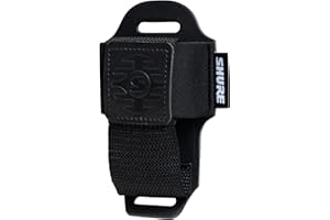 Shure by Gator Wireless Series ; Étui pour émetteur de poche sans fil Shure Premium en cuir noir ; (SH-BODYPACK-PBK-L)