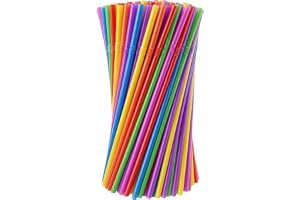 KURTT 500 sugrör återanvändbara, diskmaskinssäkra, färgglada, 5 x 230 mm