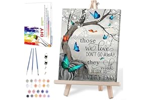 MRNSIET Inspirational Paint by Numbers for Adults with Framed Canvas-with Wooden Easel,Paint by Number on Framed Canvas,DIY Acrylic Oil Painting Kits with Brushes Nice Gift Box for Home Wall Decor(12x16 Inch)