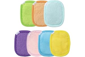 Momowin 7 Pezzi Viso Struccante Detergente Spugne Pads Riutilizzabili, Dischetti Struccanti Lavabili con Strisce di Supporto, per la Rimozione Quotidiana del Trucco e il Lavaggio del Viso
