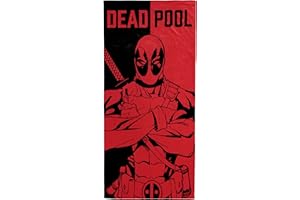 Jay Franco Marvel Deadpool Towel For Bath, Beach & Pool Red Black, 71cm x 147cm