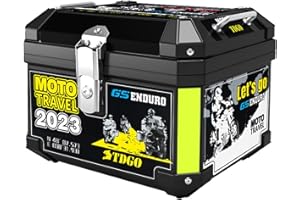 WNANCH Baúl Universal Moto Scooter 45 L, Universal Portacasco Maletero De Moto, Impermeable, Topcase, Monolock, con Placa Y Kit De Montaje (Color : 2023, Size : 45L)