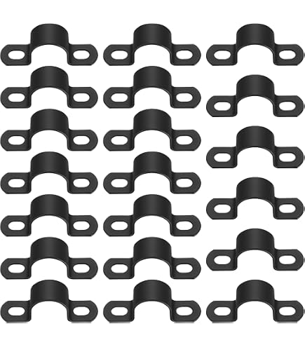 12 Sets Rohrbandschellen Aus Stahl – U-förmig, 25 Mm, Schwarz, Inkl. Schrauben Für Wasser- & Gasleitungen