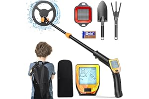 VAYOTOY Metal Detector per Bambini, Metaldetector con Display LCD, Metal Detector Leggero ad Alta Precisione con Bobina di Ricerca Impermeabile Pala Rastrello e Setaccio e Borsa per l'oro