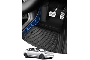 ASZSK Maty Samochodowe Tesla Model 3 (Lewa Kierownica Samochodowa) 2021 2022 2023 2024, Dywany Samochodowe TPE Tesla Model 3 Antypoślizgowy i Wodoodporny, Czarny
