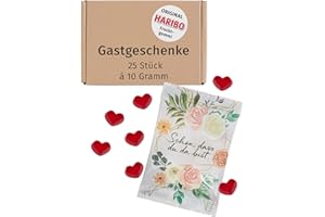 ‎VON RAFENSTEIN von Rafenstein Fruchtgummiherzen 25 x 10g - Schön, dass du da bist - als Gastgeschenke Hochzeit und Vintage Hochzeitsdeko. Gummibärchen Hochzeit