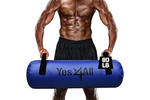 ‎YES4ALL Yes4All Wassergewichtstaschen für Workout, 15,9/20,4/36,3 kg, Core-Training, Aqua Bag, tragbar, stabil, Fitness, Beweglichkeit, haltbar für drinnen und draußen, Größe Large, transparent und dunkelblau