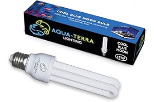 Aqua-Terra Lighting Lampadina di ricambio Cool Blue Moon da 15 W per acquario Fish Pod 48/64 e 120 litri, base a vite standard E27, ideale per raffreddare dopo l'effetto di luce scura