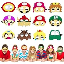 12 Masques Pixel Pour Enfants - Déguisement Cartoon, élastique Réglable, Pour Fête, Anniversaire, Halloween - 5