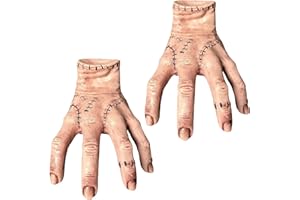 Ajuanbazha 2 Pcs Mano de la Familia Addams, Accesorios de Mano de Látex Realistas, Halloween Miercoles Addams, Mano Cosa Adams para Cosplay Scary Props Decoraciones