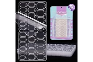 Adhesive Nail Tabs for Press On Nails - BTArtbox 10 Sheets 15 Sizes Ultra Thin & Waterproof False Nail Sticky Tabs for Fake Nails, 300PCS Double Sided Jelly Nail Adhesive Stickers for Manicure