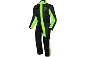 ‎REBELHORN REBELHORN Travel Regenanzug für Motorrad Einteilig Langlebiges wasserdichtes Reißverschluss Klettverschluss und laminierte Nähte Reflektierende Elemente