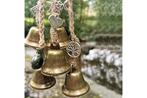 QIANDERER Hexenglocken, Türschutz, Charm, Boho-Windspiel, hängende Ornamente für Veranda, Garten, Fenster (48 mm)