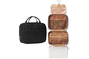 CADOLIM Beauty Case Da Viaggio Donna,Porta Trucchi Da Viaggio Make Up Bag,Borsa Cosmetica Pochette Donna Trucchi,Beauty Trucchi Trousse Trucchi Donna Nero Cosmeticcase