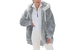 SUSENSTONE Veste Polaire Femme Fille Chaude Sweats Manteau à Capuche Zippé Laine épais Blousons Fourrure Hooded Coat Manche Longue Cardigan Casual Bloc de Couleur Mode Hiver Outerwear