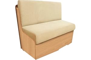 SYLC 2 Stücke Wohnmobil Esstischkissenbezüge Jacquard Ersatzbezüge Für Wohnwagen Bezug Für RV Esstischsitzbezüge Anhänger Überzügen Sofakissen (Beige,Set of 2)