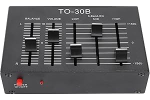 EUJGOOV Égaliseur 3 Bandes, égaliseur Numérique de Canal D'égaliseur Stéréo Haut Moyen Bas 20 Hz-20 KHz