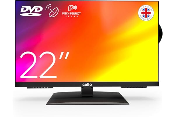 Cello Téléviseur C2224F 22 Pouces Full HD, 230 V, Lecteur DVD intégré, Haut-parleurs Satellites intégrés avec Reproduction sonore Parfaite, Non connecté, Facile à Utiliser