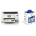 Epson EcoTank ET-2856 Print/Scan/Copy Wi-Fi Printer, White with Additional Ink Multipack