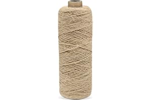 EOPUOZS Ficelle Jute 200m, 1mm Fil de Jute Corde, pour Ricolage, Jardinage, Macramé et Emballage de Cadeaux
