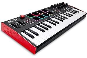 Akai Professional MPK Mini Plus – klawiatura sterująca USB MIDI z 37 miniklawiszami, 8 padami MPC, sekwencerem, MIDI/CV/Gate I/O, programem do produkcji muzyki oraz pakietem Native Instruments