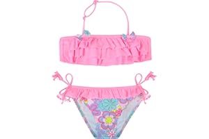 POWER FLOWER Costume da Bagno per Ragazze Set Bikini Due Pezzi Set Tankini Costume da Bagno per Ragazze 2-14 Anni