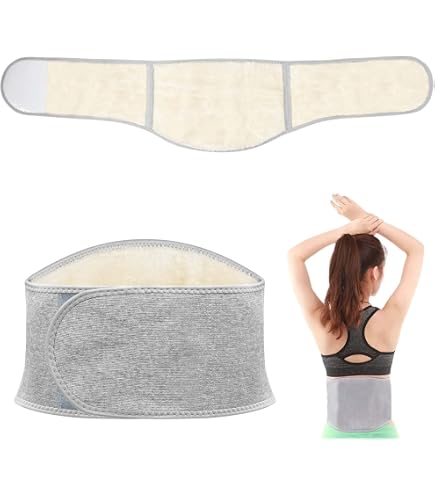 Fascia Lombare Riscaldante Unisex – In Pile E Spandex, Chiusura In Velcro, Vita 105-120 Cm, Grigio