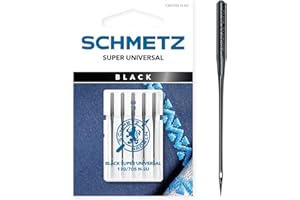 SCHMETZ | 5 Aiguilles pour machines à coudre | Black Super Universal | 130/705 H-SU | Grosseur 80/12 | Avec revêtement antiadhésif
