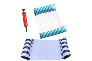 CHUNLINLAODA 2 Pack Inflatable Pool Floats Hammock for Adults with a Manual Air Pump Relaxing Pool Lounger Inflatable Hammock Water Lounge Party Toy beach Pool chair water
