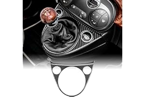 KUNGKIC Per Fiat 500 2011-2023 Abarth 595 695 2016-2023 Centrale Auto Console Decorazione Pannello Leva Cambio Cambio Telaio Interno Fibra di Carbonio Accessori Regalo (Nero Trasmissione Manuale)